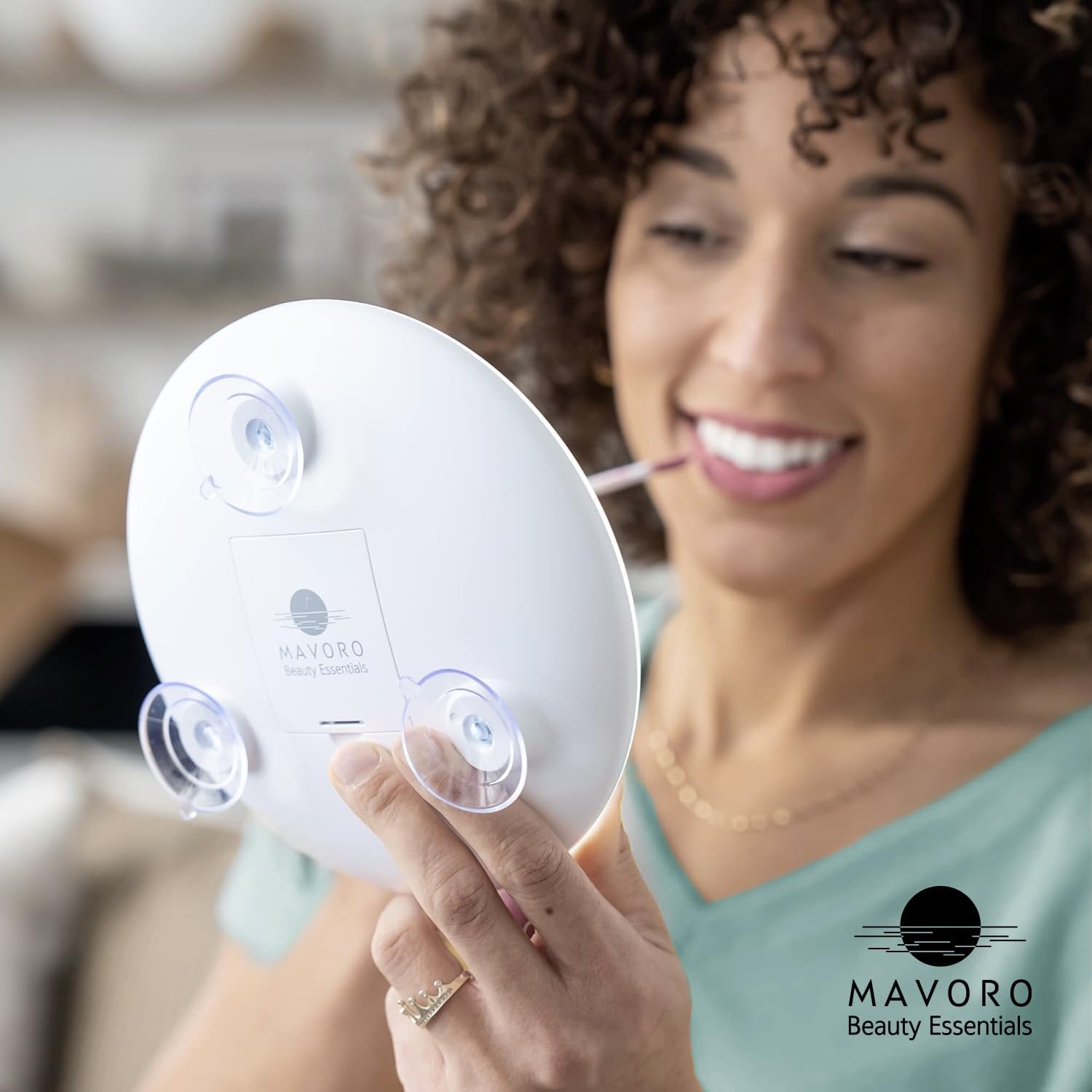 Mavoro - miroir grossissant LED 17cm, 10X, 3 ventouses, portable