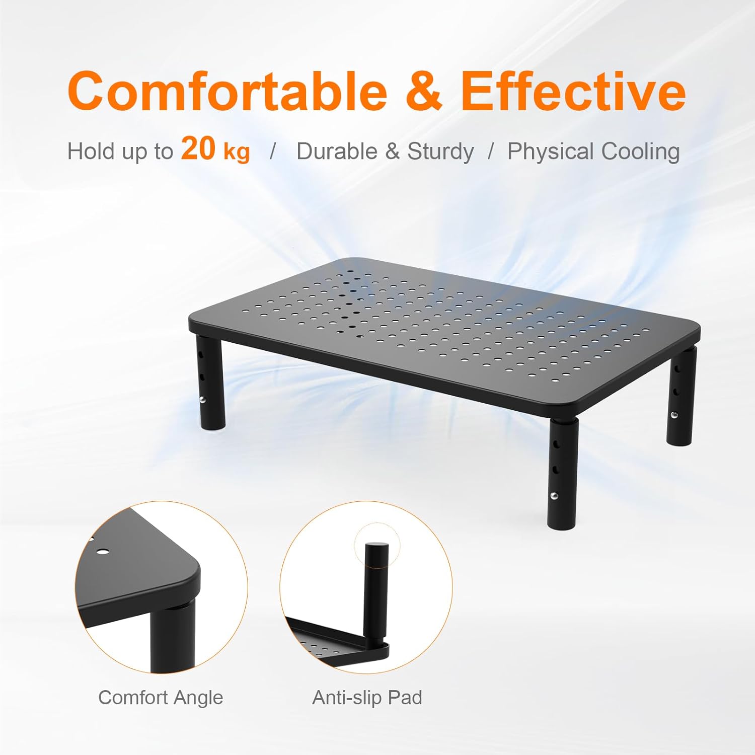 GRIFEMA - support moniteur réglable hauteur, 20kg, noir - GB1051