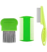 Lot de 3 peignes anti-poux en métal - Double face - En plastique