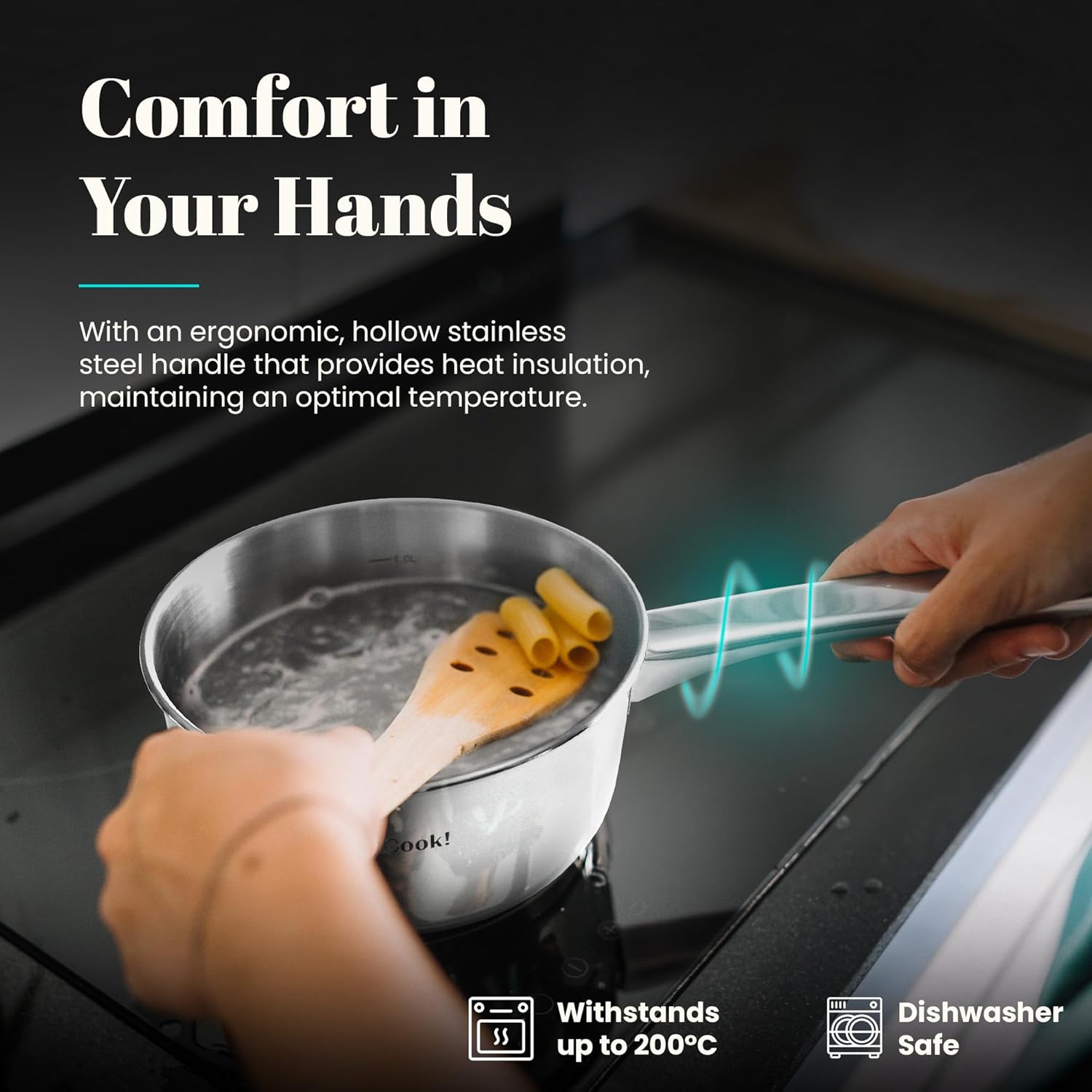 Wecook - casserole inox 18/10 - Ø12cm - bec verseur, graduation, 0,7L, induction