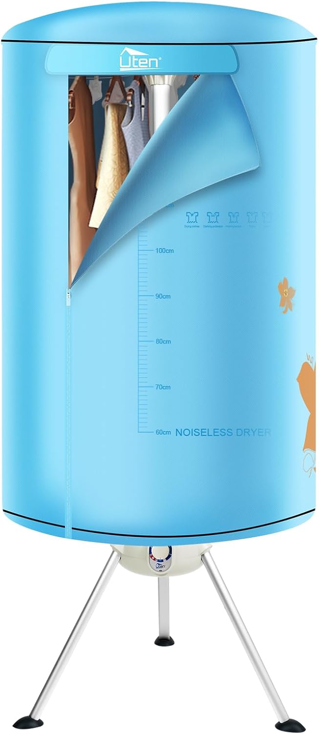 Sèche-linge électrique portable - rond - 1000W, minuterie, compact