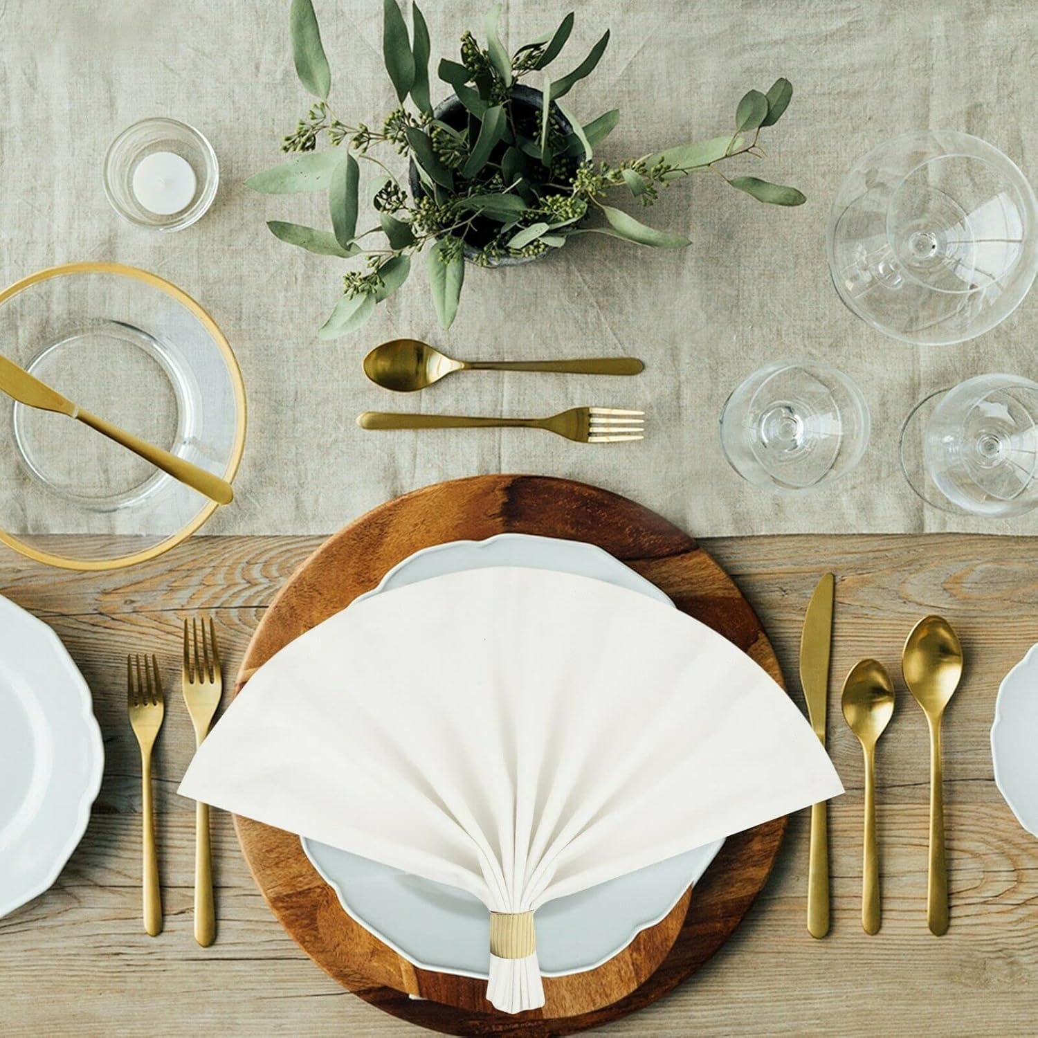 Sweet Needle - Serviettes de Table surdimensionnées 45x45cm - 100% coton, tissu épais, coins arrondis, lot de 4