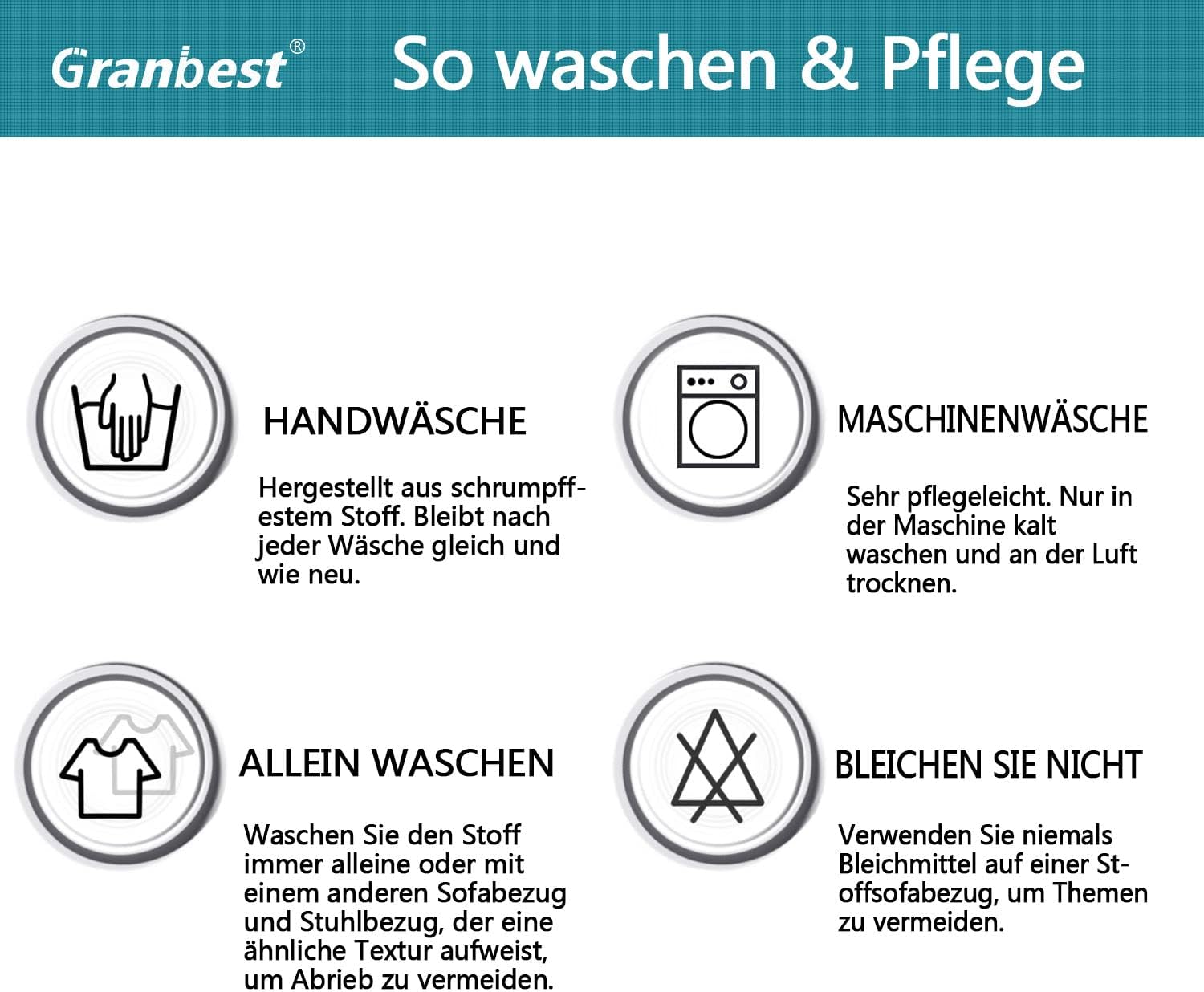 Granbest - housse de futon sans accoudoirs - 180x120cm - imperméable, hautement extensible, antidérapante, noir vert