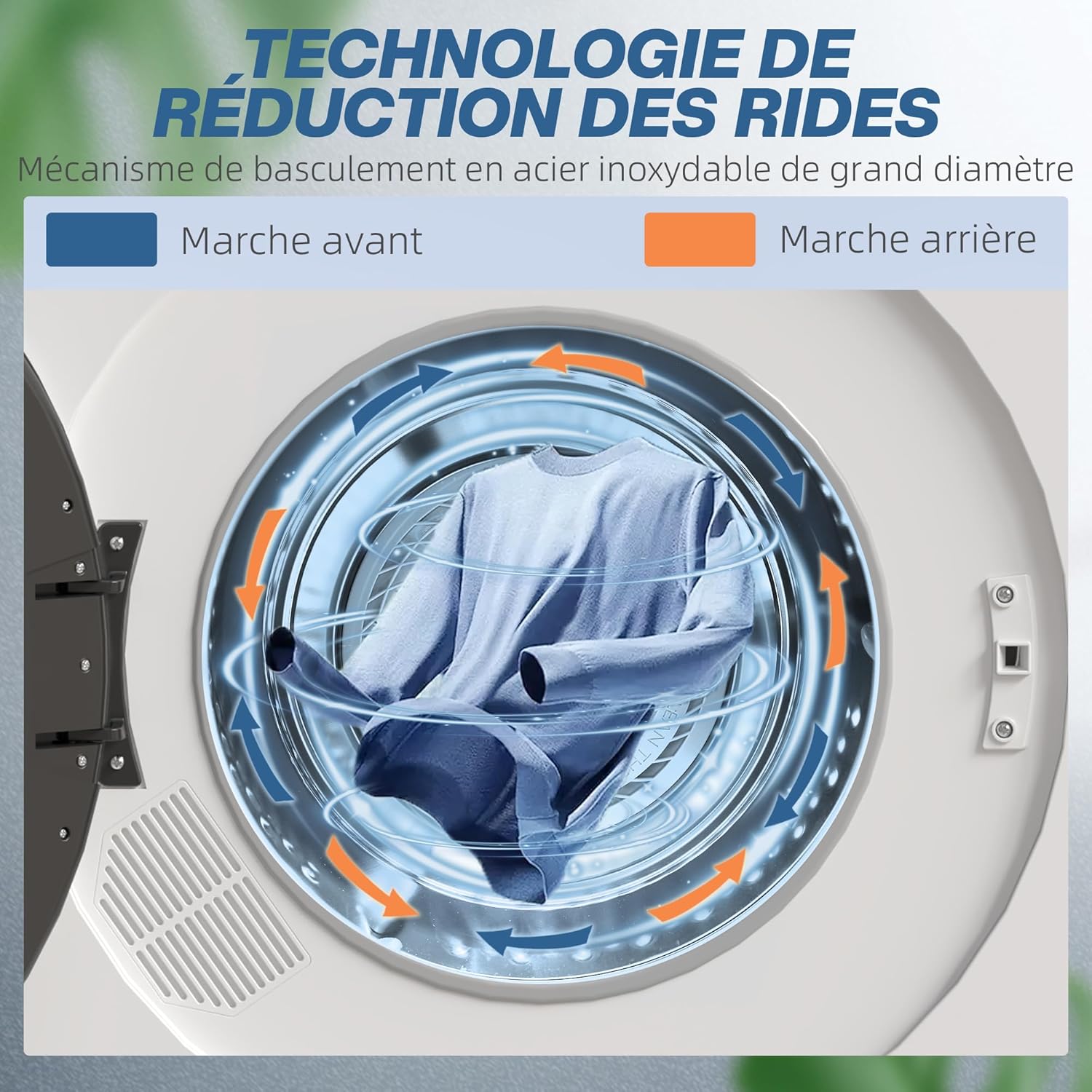 HOMCOM - sèche-linge compact 3 kg, 1000 W, 6 programmes, charge frontale