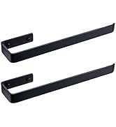 JS Porte-serviettes noir Porte-serviettes de salle de bain en acier inoxydable Montage mural Mat pour salle de bain et...