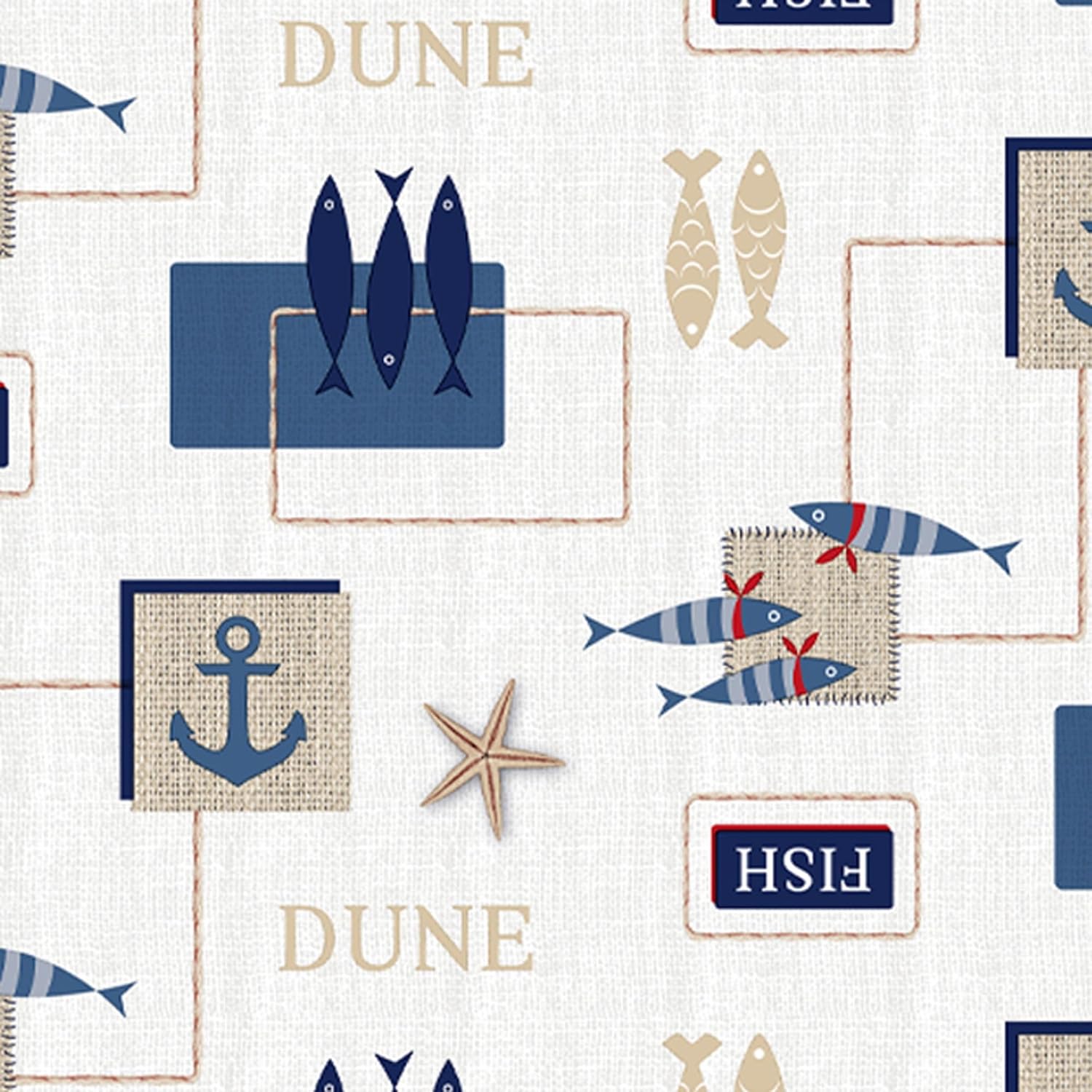 Nappe en toile cirée - rectangulaire, 140 cm, anti-taches, imperméable, facile d'entretien, style mer bleu