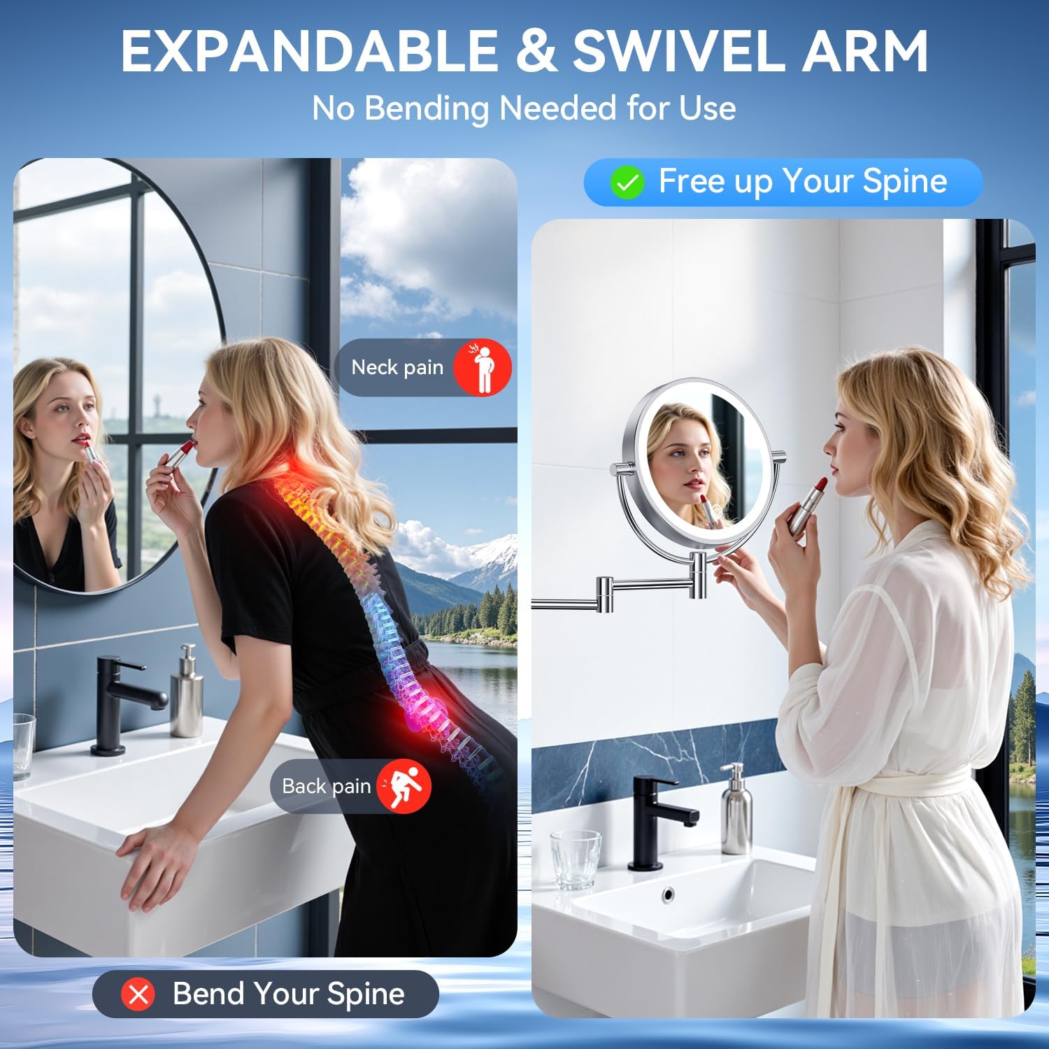 Auxmir - Miroir mural lumineux 8