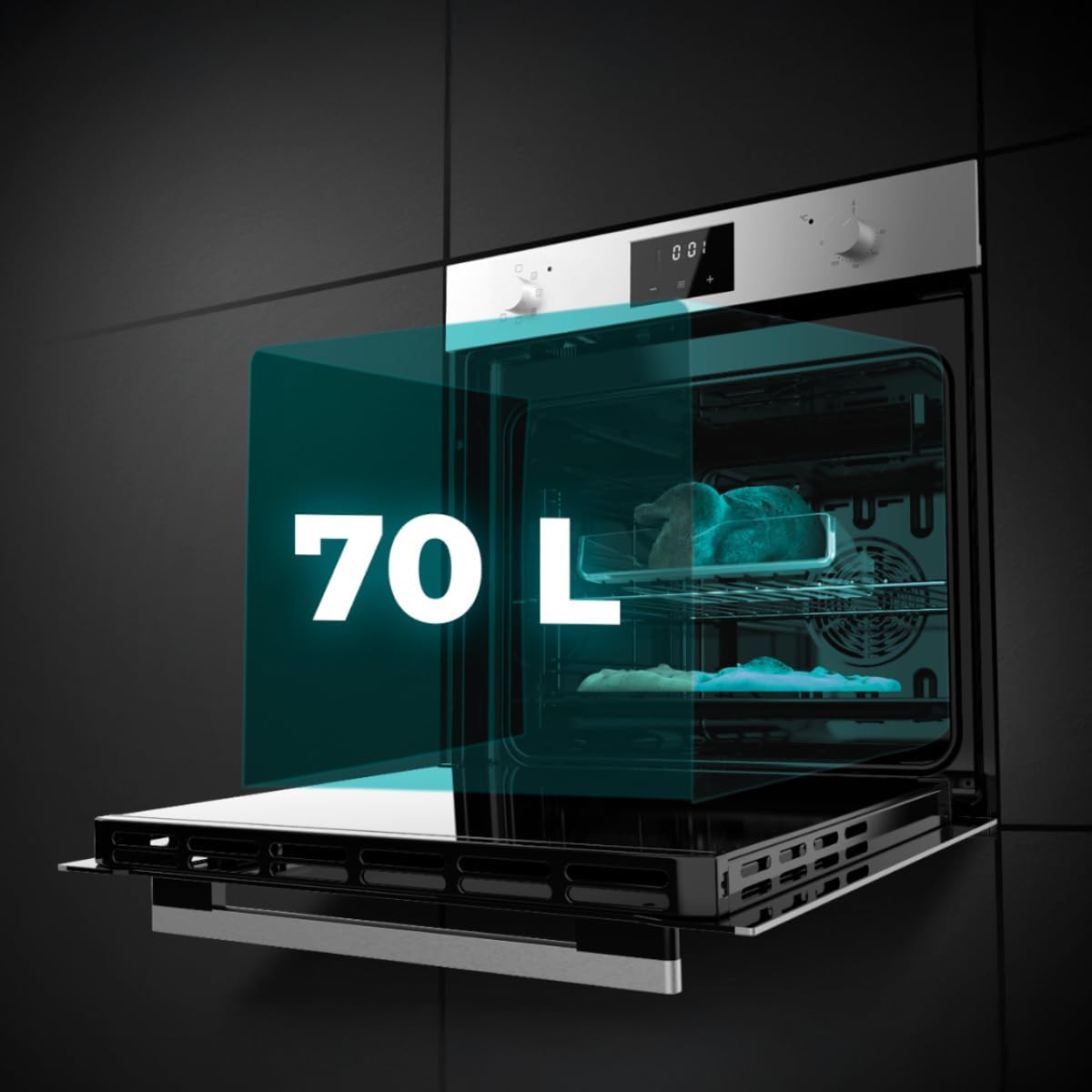 Cecotec - Four intégrable multifonctions 70L, 2800W, 7 modes, classe A, M226001