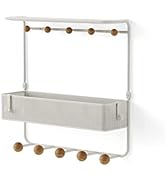 Umbra Estique Étagère avec 10 crochets, organisateur d'accessoires pour entrée, blanc, acier, taille unique