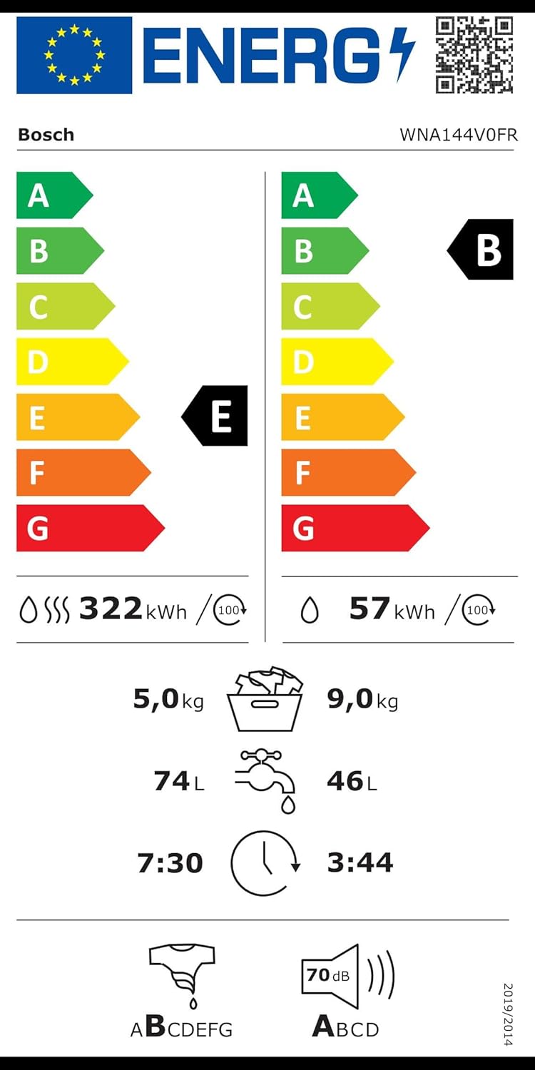 Bosch - Série 4 WNA144V0FR - Lave-linge séchant 9/5kg 1400trs/min blanc