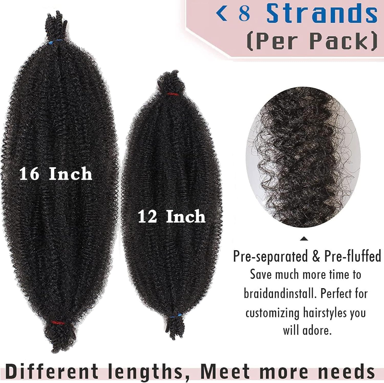 Xtrend - Spring Afro Twist, 16'' - 8 Packs extensions crépues blondes
