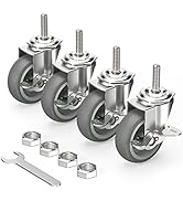 HOLKIE Roulettes pour meubles 75 mm avec freins, M10 x 1,5 x 30 mm Lot de 4 roulettes pivotantes ...