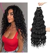 MLETULIPS Curly Crochet Braiding Hair Extensions Deep Wave Braiding Hair Ocean Wave Crochet Cheve...