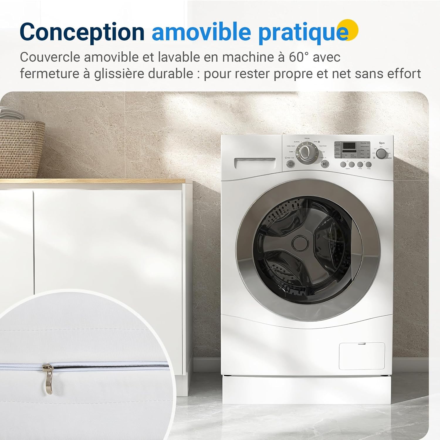 Avenco - Bamboo série - 160x200 cm - mousse, 7 zones, housse amovible