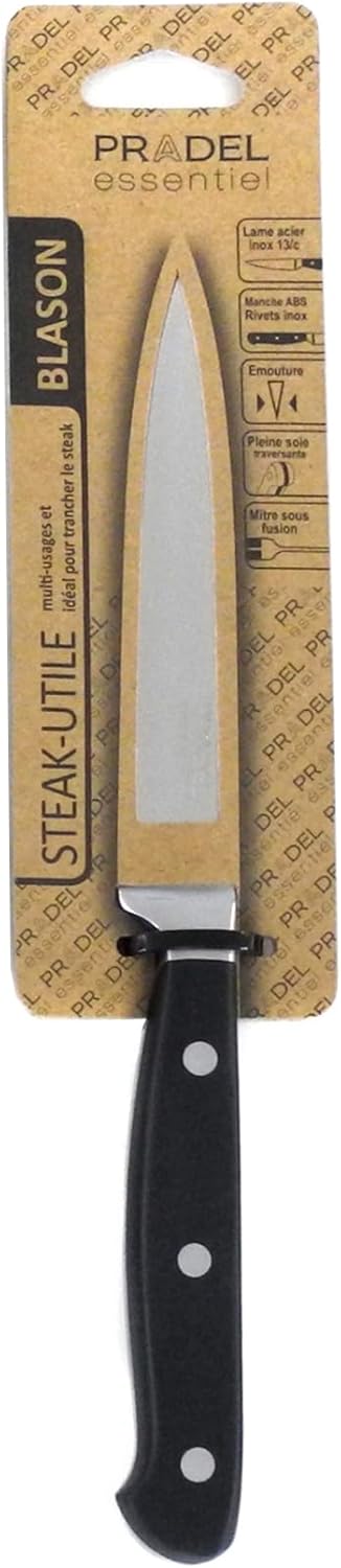 Blason - couteau steak - lame 12,5 cm inox, finition satinée, noir