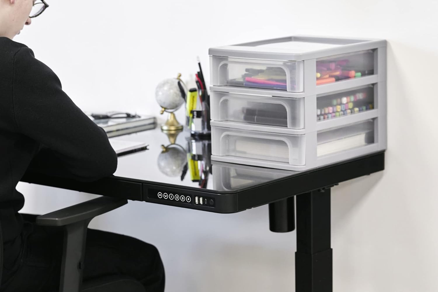 Iris Ohyama - OCH série - 3 tiroirs A4, plastique sans BPA, gris - OCH-2030