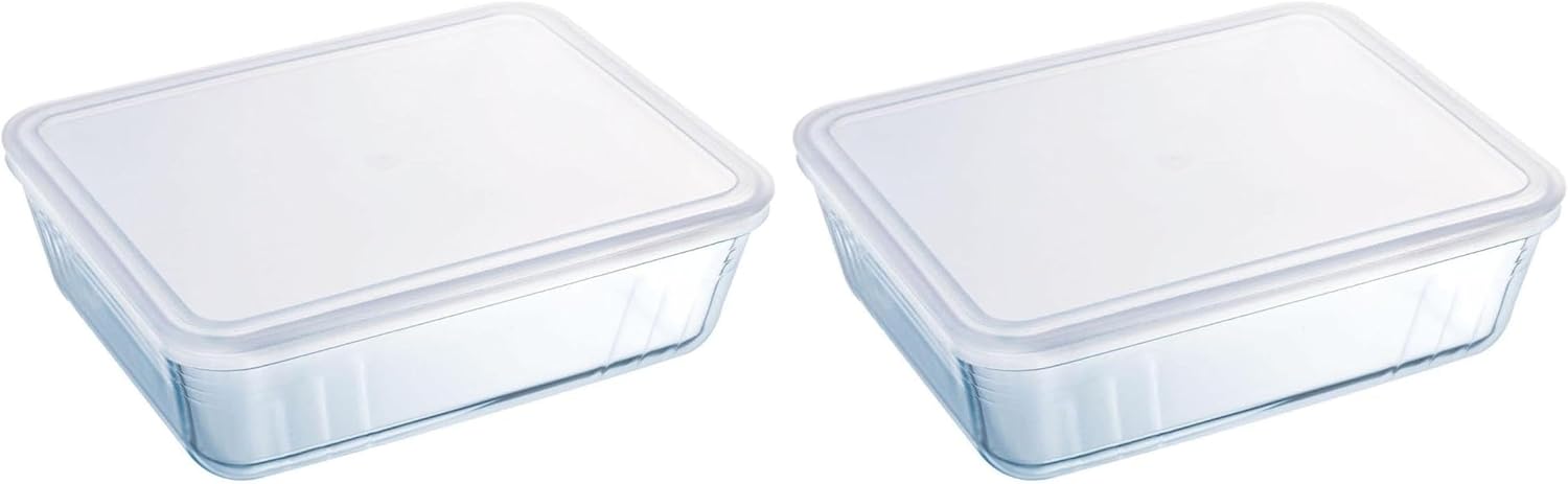 Pyrex - Cook & Freeze - 19x14 cm - plat verre avec couvercle, lot de 2, 0.80 L