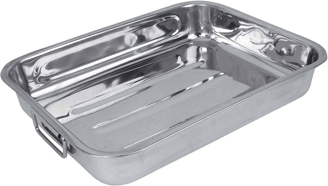 Crealys - plat à four inox - 35x25cm - compatible lave-vaisselle 500533
