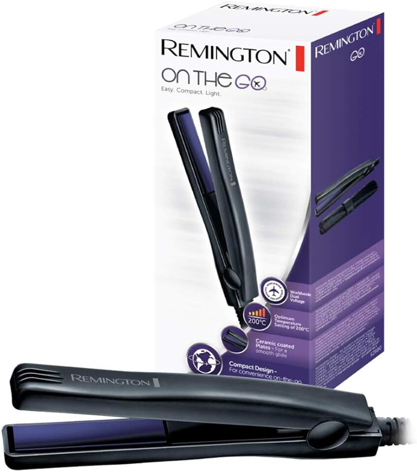 Remington - Mini lisseur On The Go - 15cm - céramique, 200°C, voltage universel, S2880