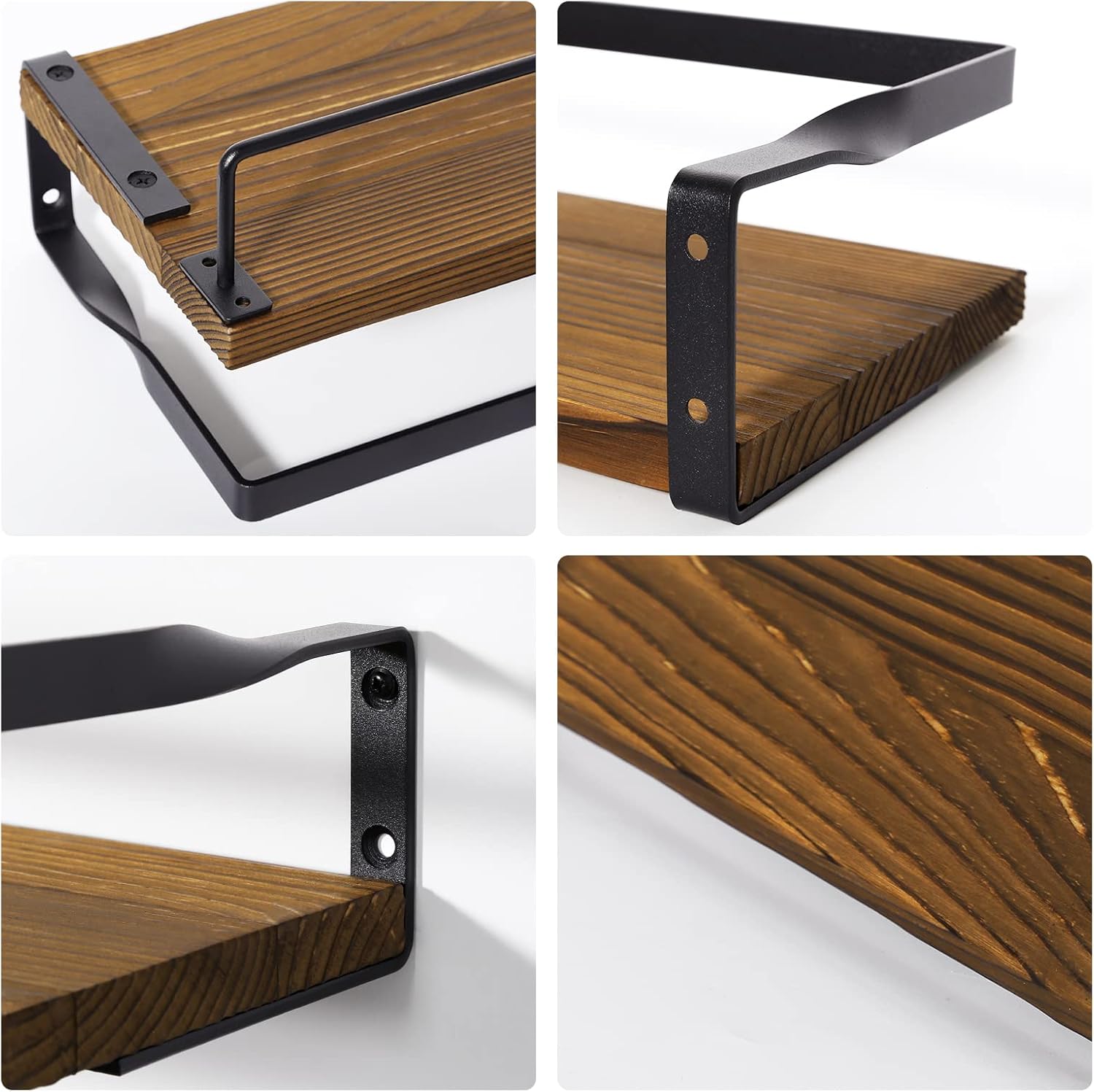 AGM - étagères murales bois, 2 pièces, 60x15cm, charge 15kg, AGM