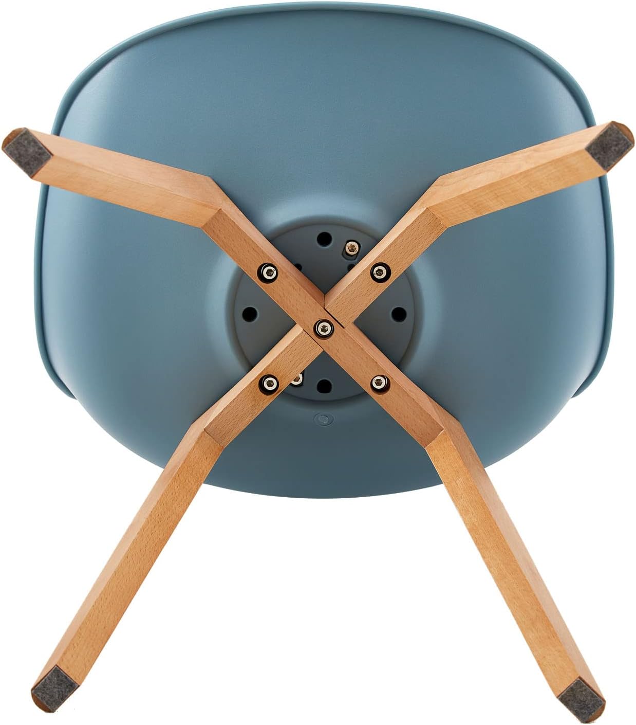 EGGREE - chaise salle à manger scandinave - bleu clair - rembourrée, pieds hêtre massif, lot de 4