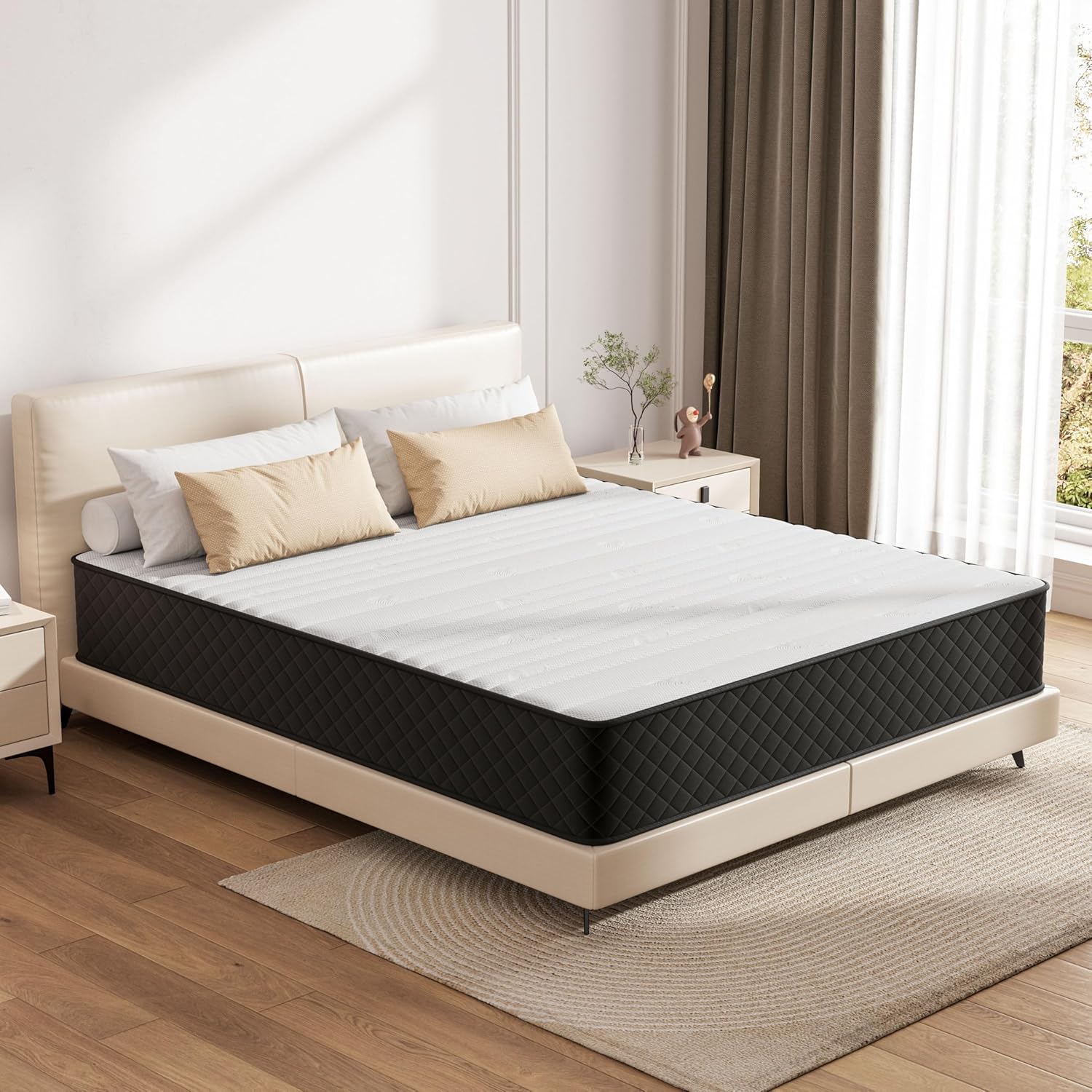 Matelas - ressorts ensachés 7 zones, 140x200 cm, mousse mémoire, H4, 25cm