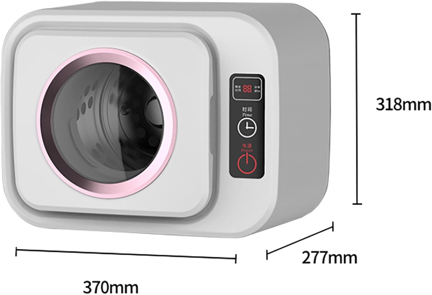 ERICAT - sèche-linge portable, mini, inox, écran LCD tactile, 3 modes