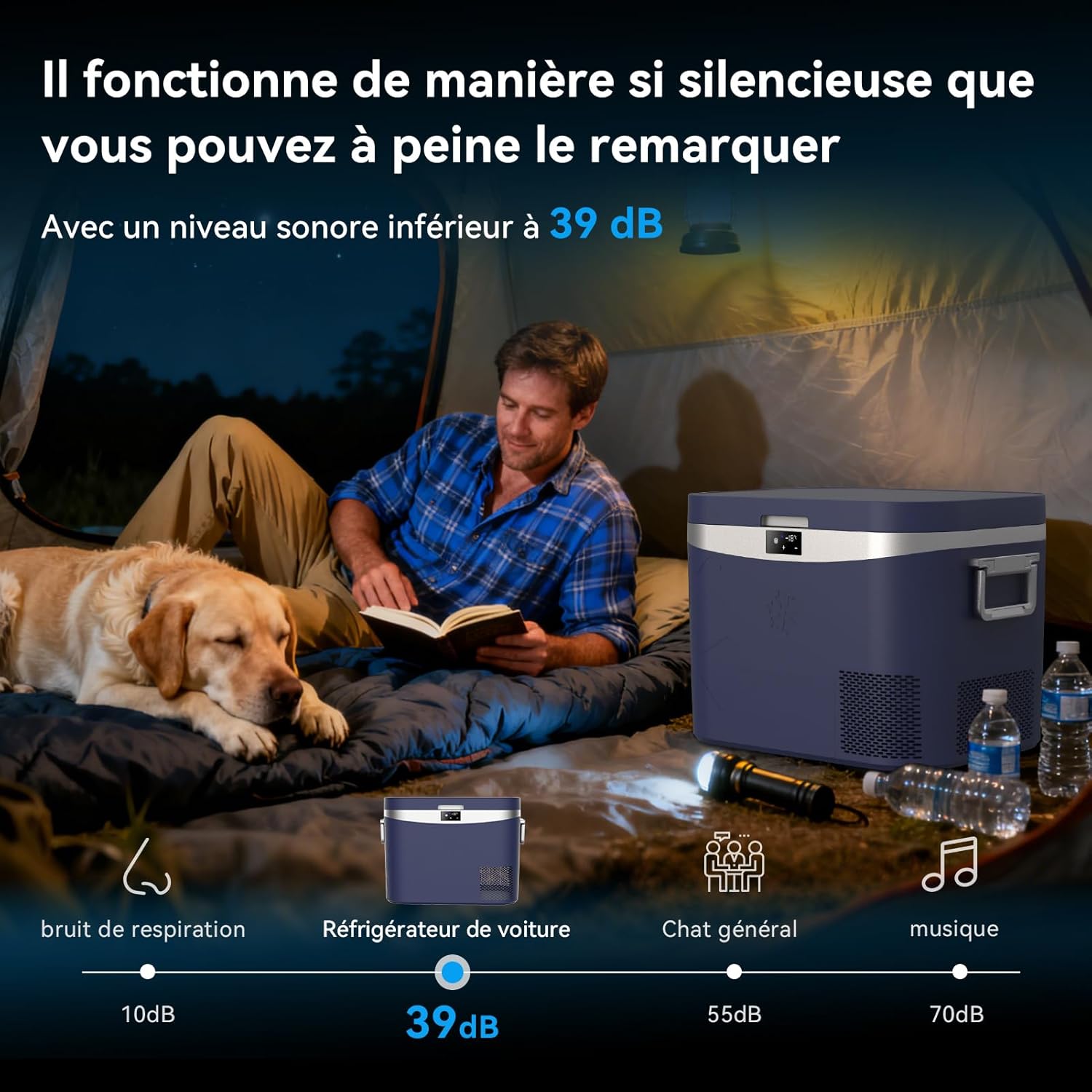 BINGI - Glacière Électrique 18L - Compacte, -18°C à +20°C, à compression