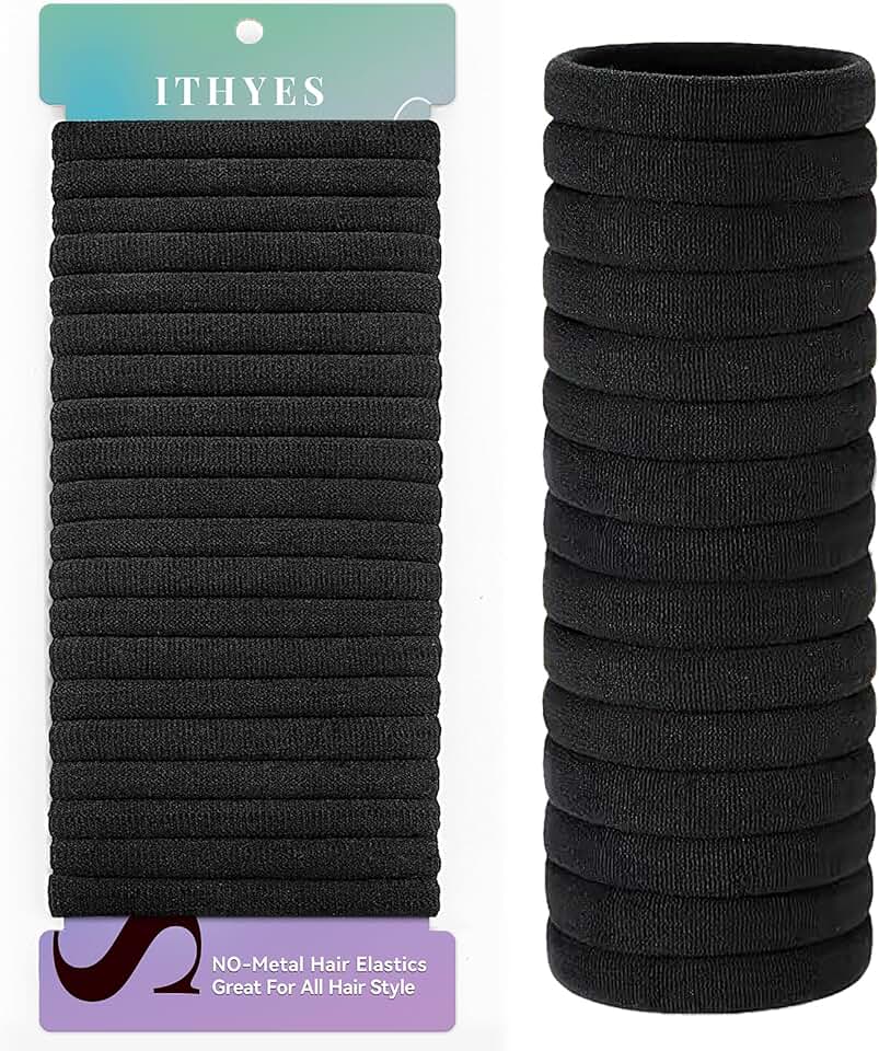 Elastique cheveux - lot 20 pièces - noir - accessoires coiffure, petit format