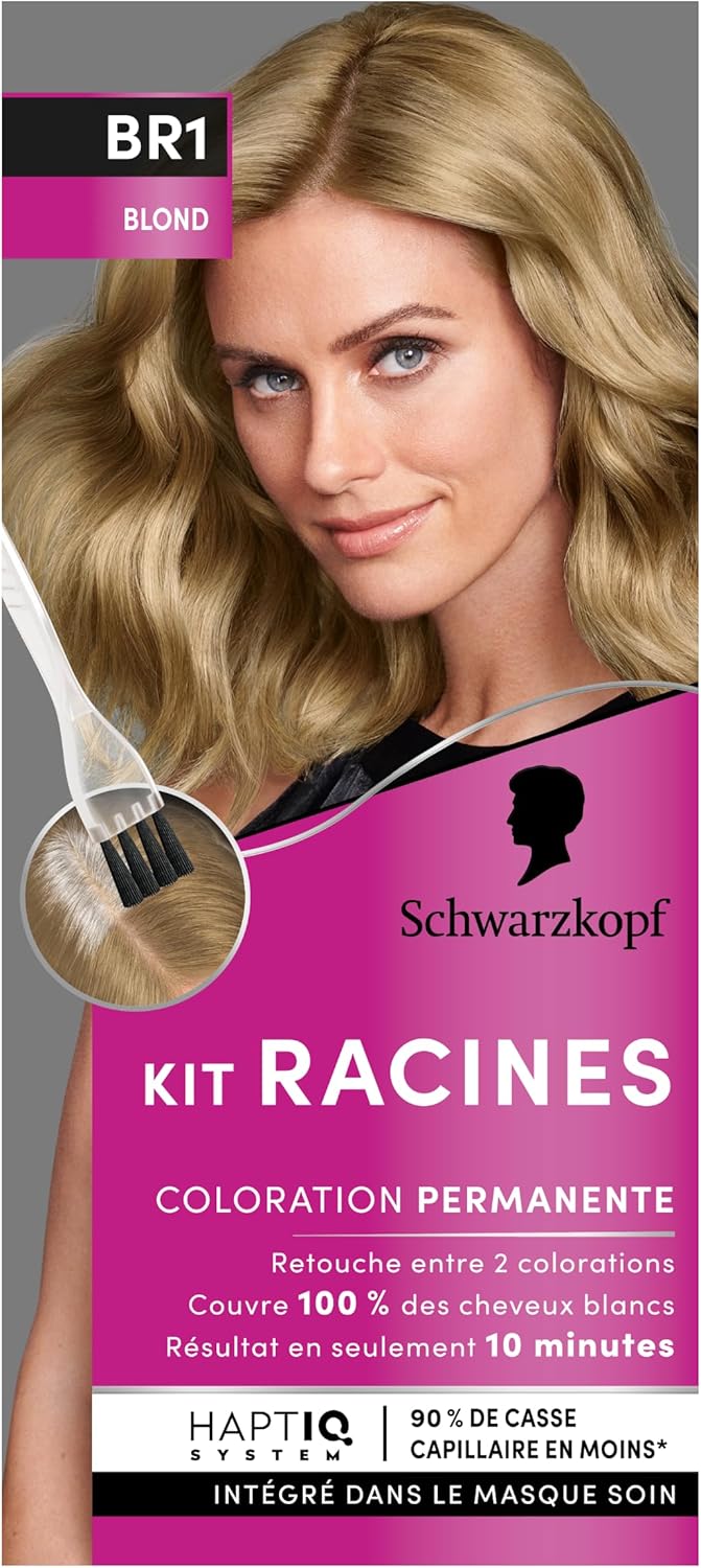 Schwarzkopf - Kit Racines - Coloration permanente cheveux - huile nourrissante, couvre cheveux blancs, retouche, BR1
