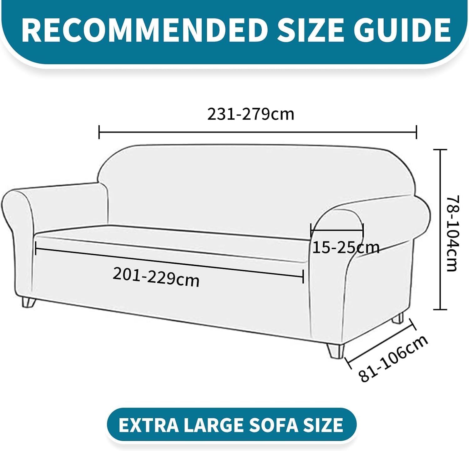 Housse canapé 4 places extensible, antidérapante, lavable, gris clair