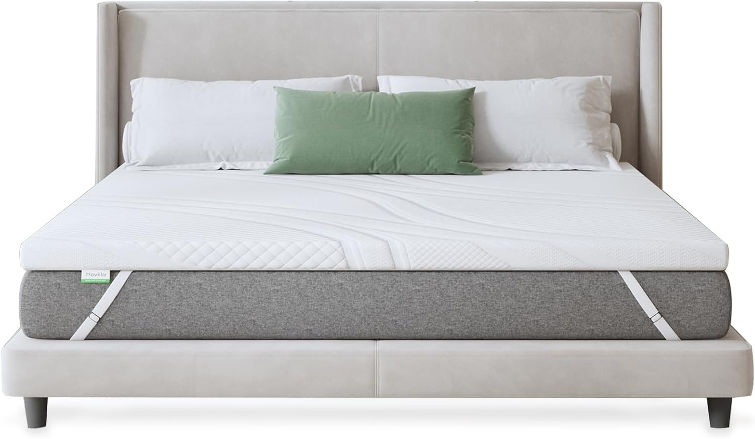 Novilla - Surmatelas Gel Mémoire 80x200 - 5cm, doux, antidérapant, lavable