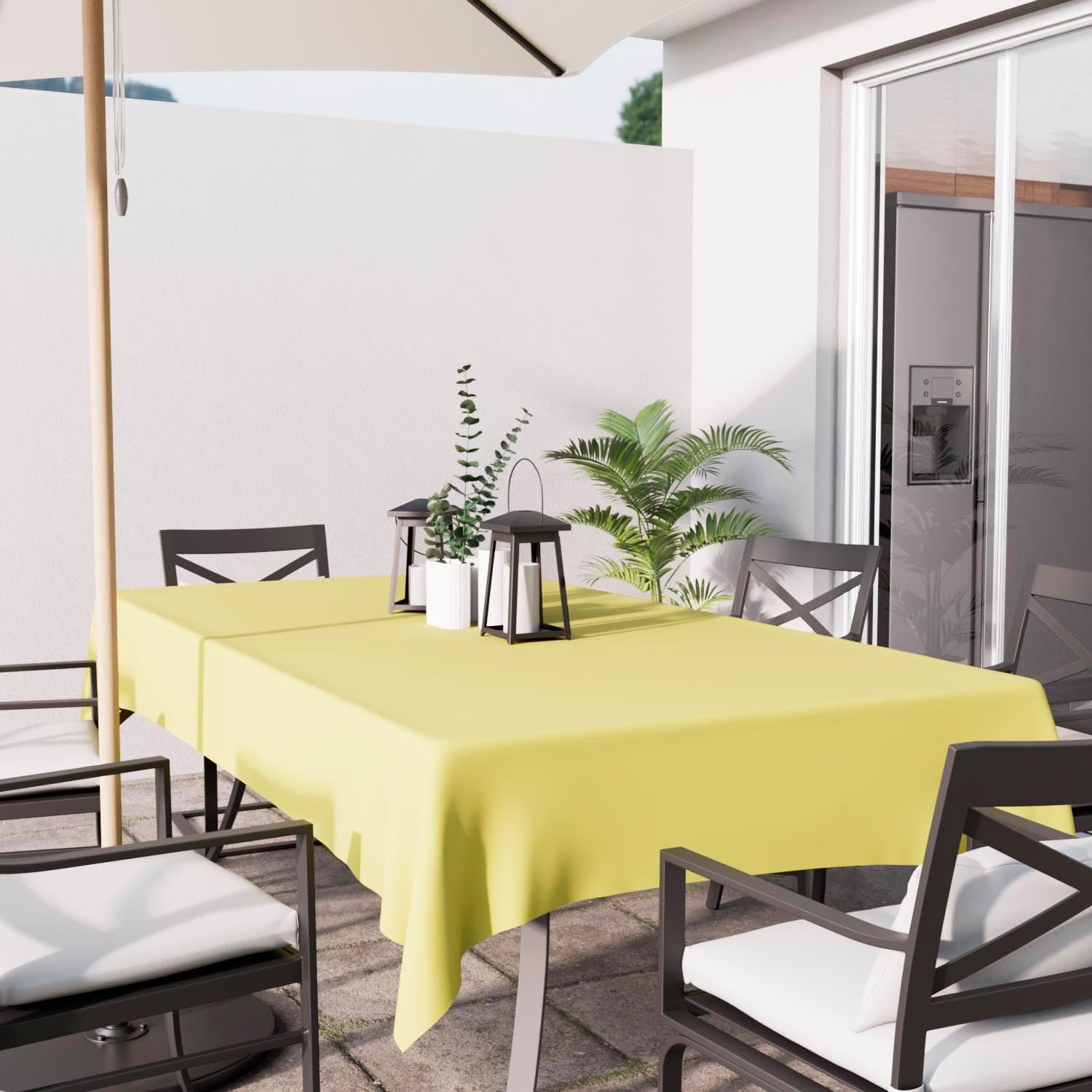 Soleil d'Ocre - Nappe Rectangle anti-tâches - 160x270 cm - Polyester vert citron