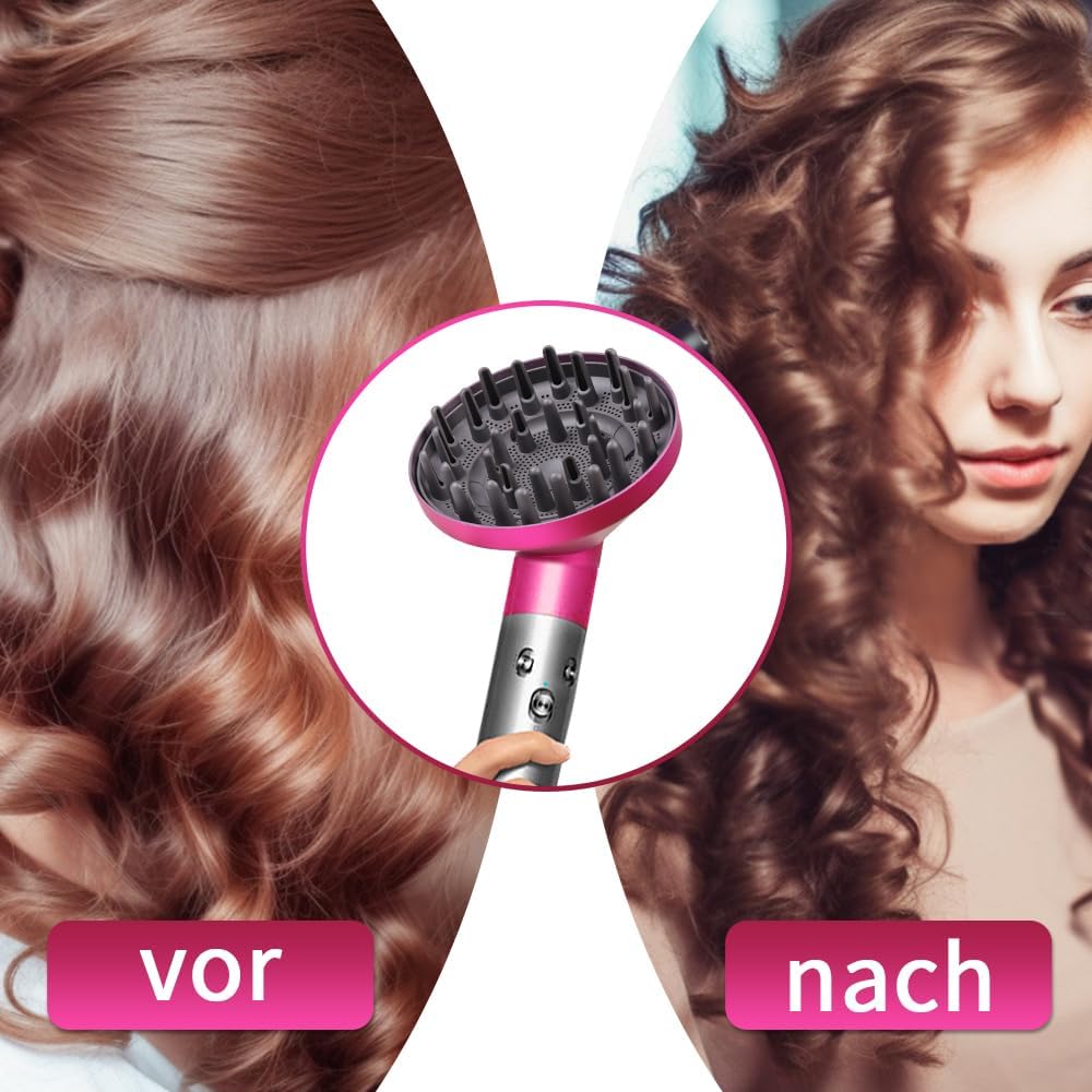 Dyson - Airwrap diffuseur cheveux longs - Accessoire sèche-cheveux - Pour cheveux ondulés et bouclés - rose