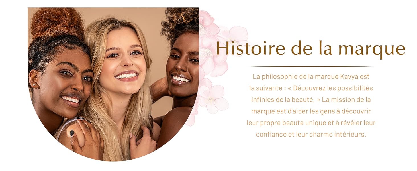 un collage de deux femmes souriantes regardant la caméra. Le texte se lit comme suit : « L'histoire de la beauté : une philosophie : une...