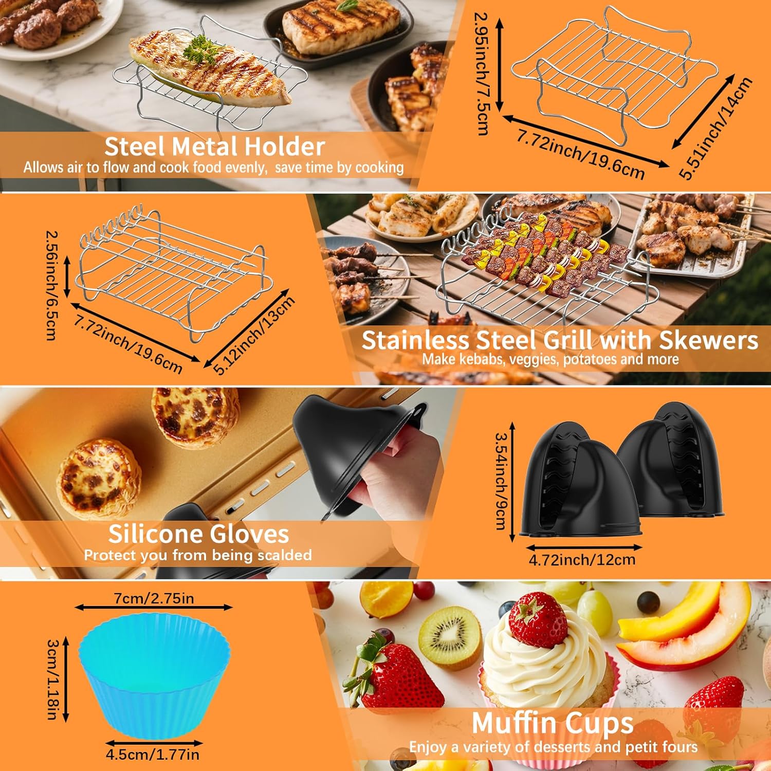 Moule Silicone Air Fryer - accessoires silicone 24 pièces - pour Ninja Foodi FlexDrawer 10,4L/5,2L - AF500EUCP