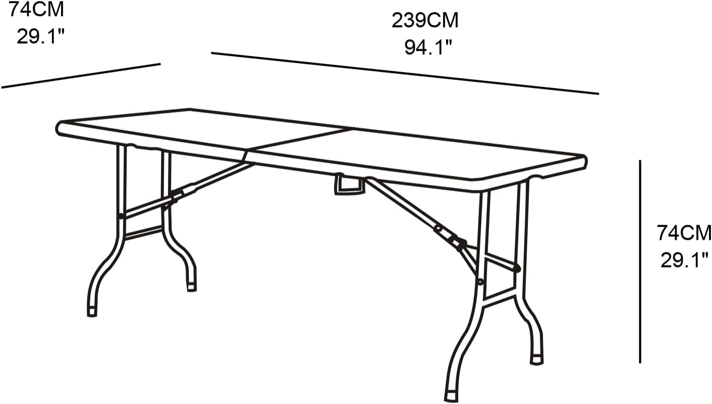 Werka Pro - table pliante rectangulaire - 239x74x74 cm - 10 personnes