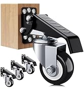 SOLEJAZZ Kit de roulettes d'établi Capacité 300 kg 4 roulettes d'établi rétractables résistantes