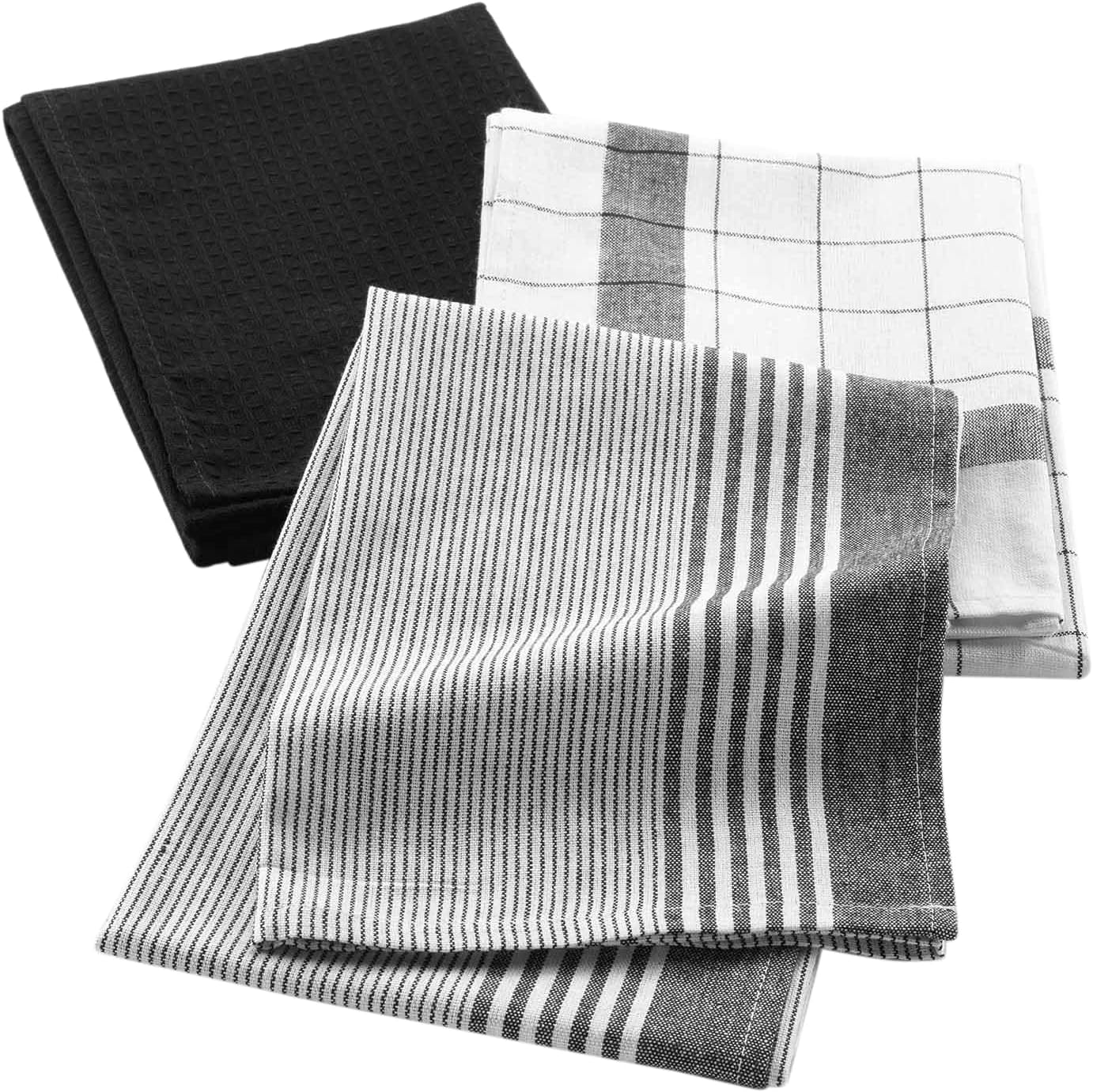 Douceur d'Intérieur - Vibrato Noir - 50x70 cm - torchons coton nid d'abeille