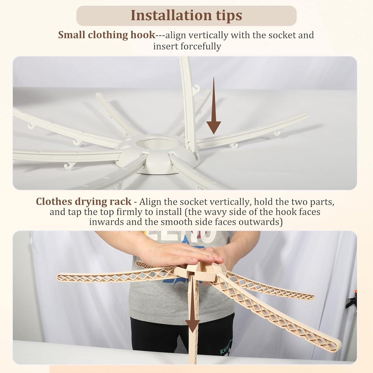 Sèche-linge électrique - 140cm - pompe à chaleur, 2 couches, 1000W, minuterie