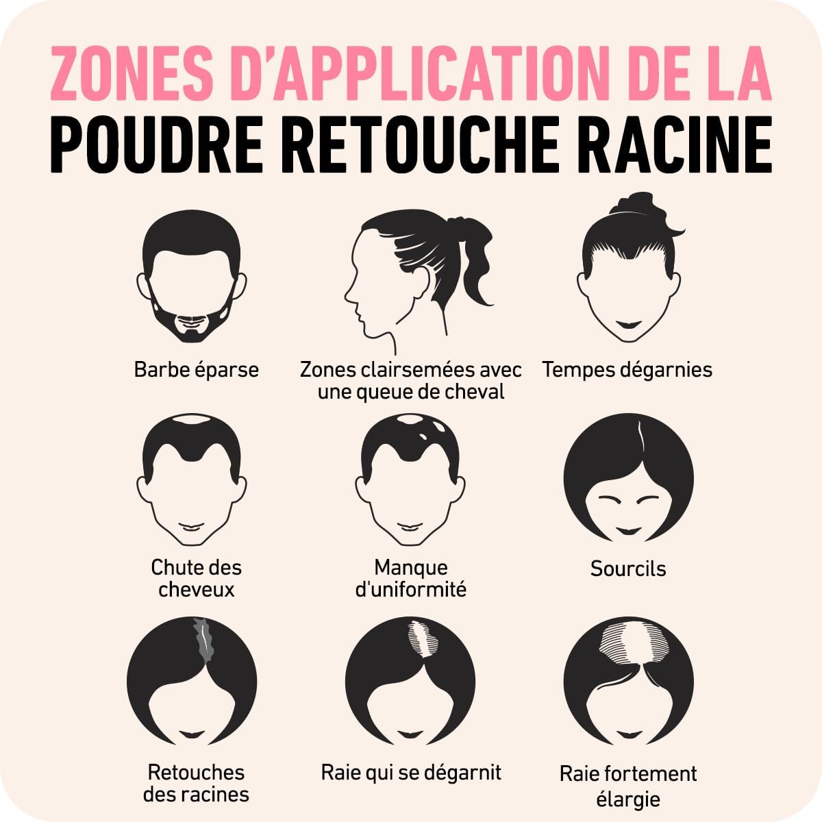 BOLDIFY - poudre racines cheveux - 10g - blond moyen, camoufle gris