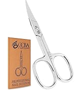 OCBA Ciseaux à cuticules professionnels en acier inoxydable avec lame incurvée pour ongles épais