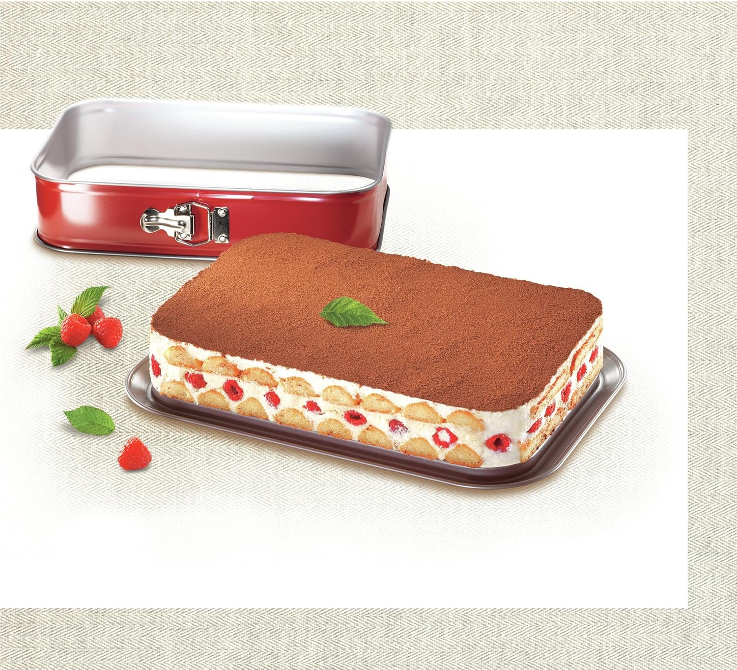 Tefal - DeliBake - plat à four 36x24 cm acier rouge, charnière - J1640514