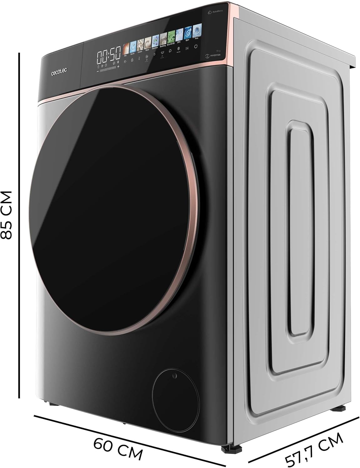 Cecotec - Bolero DressCode 9900 - 9kg, 1400tr/min, Autodose, écran 10,3