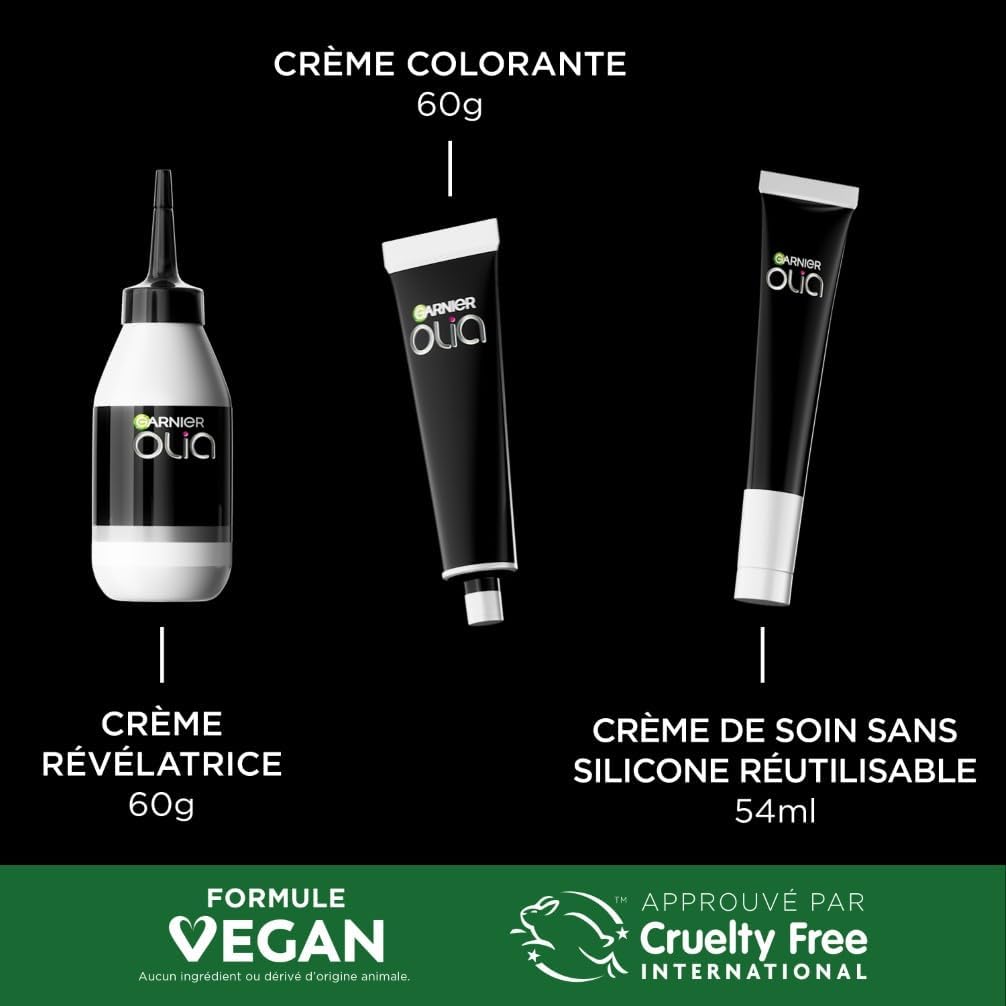 Garnier - Olia Vivids - coloration permanente, sans ammoniaque, huiles naturelles, ton cuivré intense 7.40