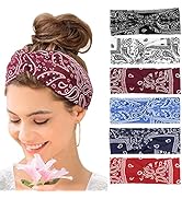 Kavya Bandeau Cheveux Femme Élastique Bandeau Cheveux Femme Doux 6 Pièces Boho Thin Hijab Accessoires Cheveux...