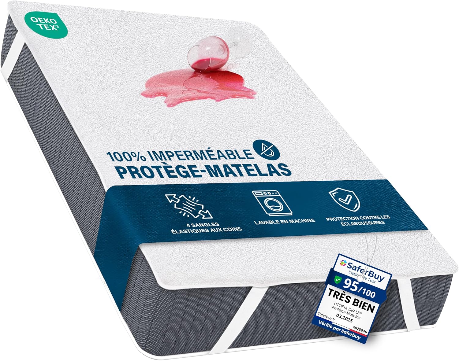 Utopia Bedding - Protège-matelas Série Oeko-TEX - 60x120 cm - imperméable, respirant, coins élastiques