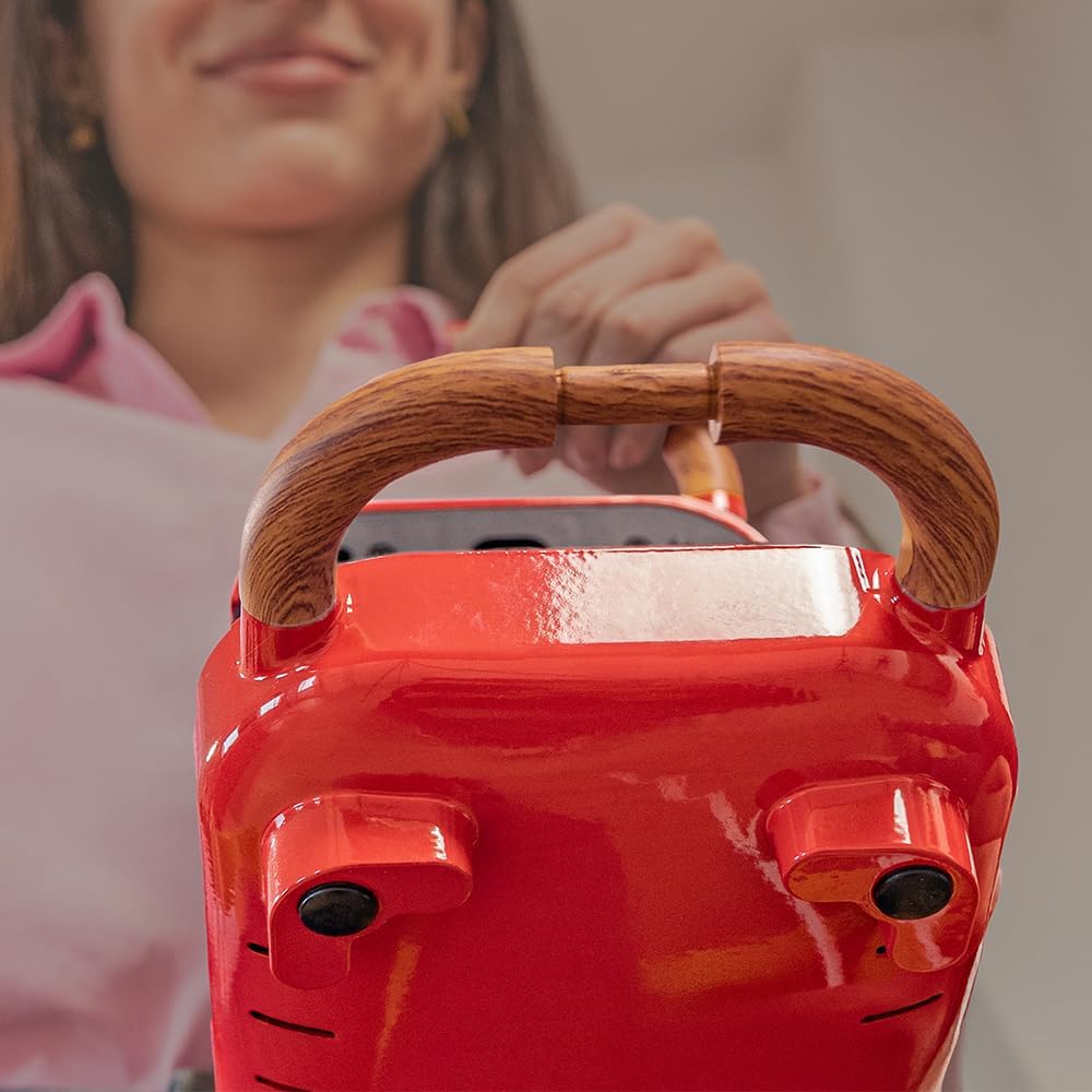 Cecotec - Rock'nToast Retro One - 700W, 3 plaques, revêtement RockStone, base antidérapante, vert