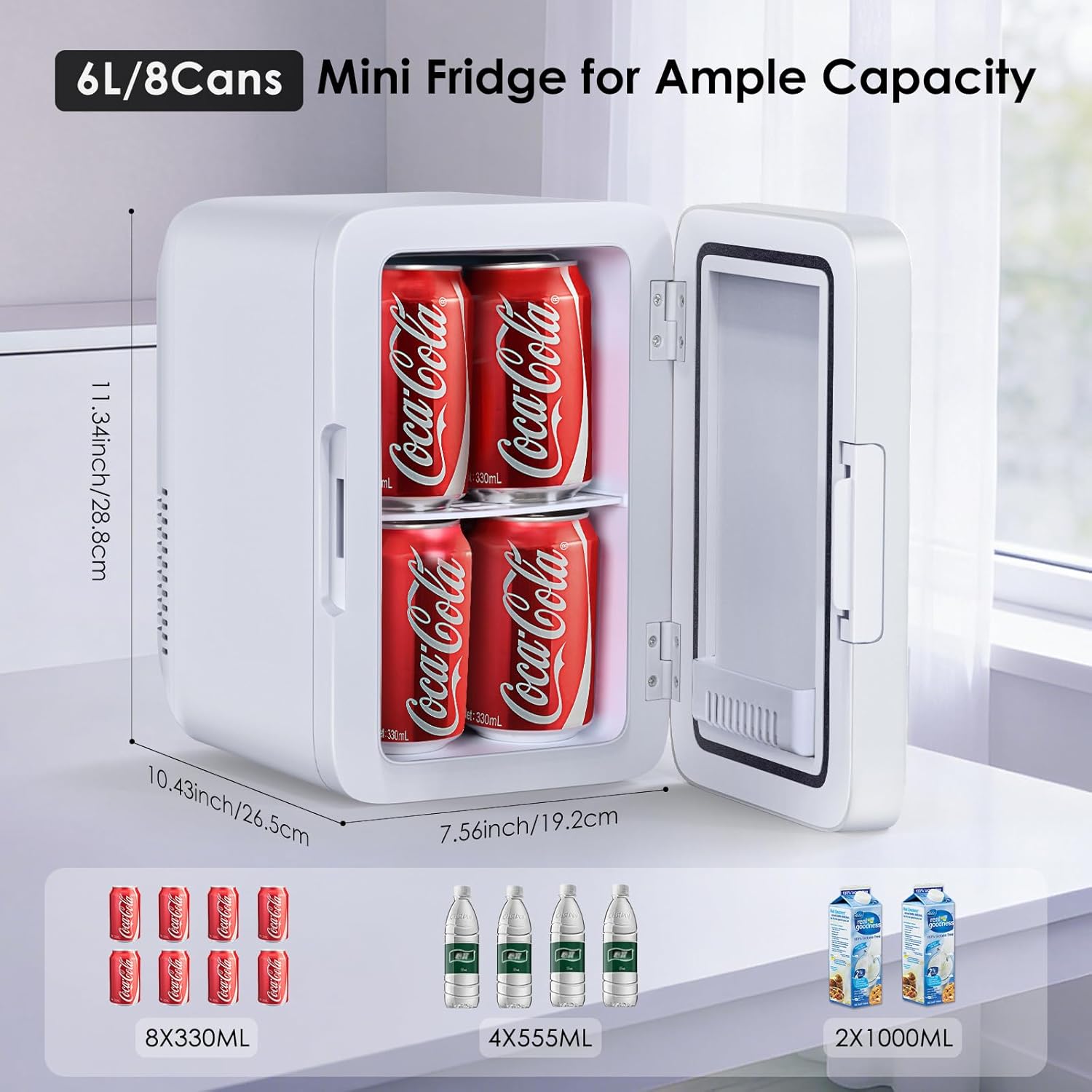 Astarama - Mini Frigo 6L, chaud/froid, silencieux, portable 12V/220V