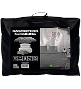 Soleil d'ocre, Ensemble Couette et Parure 7 Pièces Boheme Gris pour lit en 140x190 cm